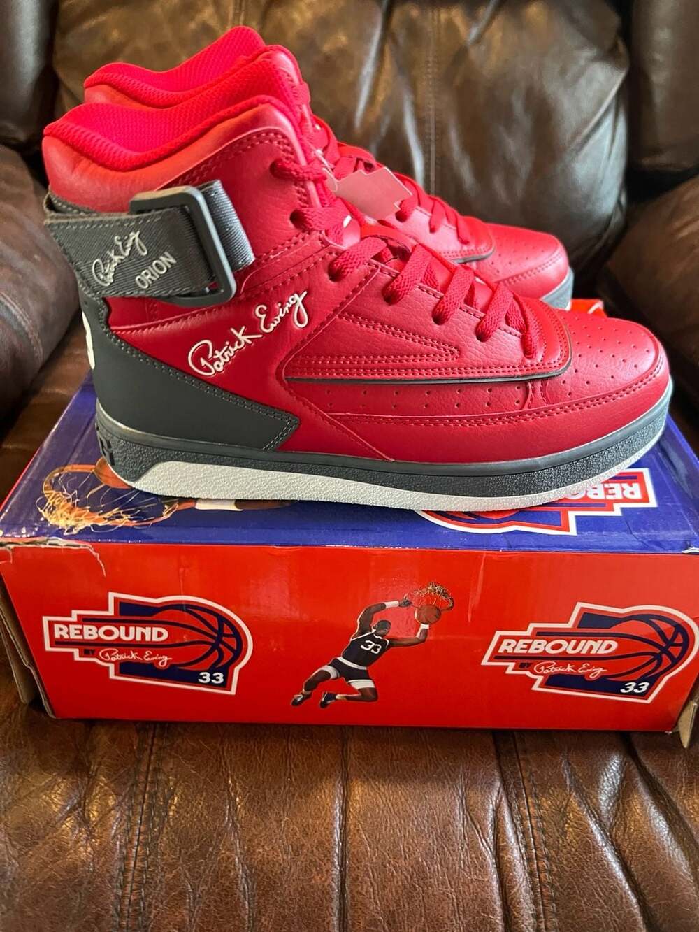 Patrick Ewing Orion Strap Red Basketball Sneakers